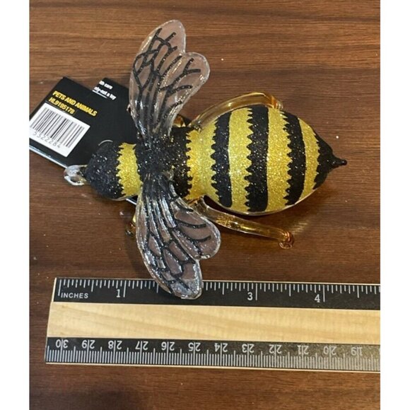 Robert Stanley Blown Glass Bumblebee Bee Christmas Holiday Ornament NEW - Picture 3 of 3